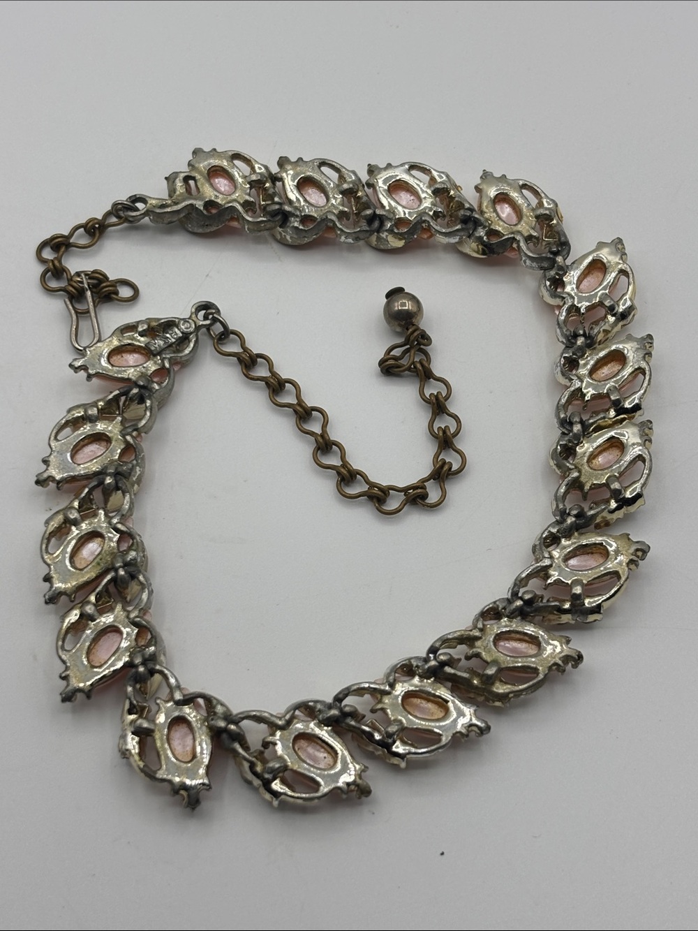 Early Vintage BSK Pretty in Pink Aurora Borealis Necklace JP473 - Picture 6 of 7